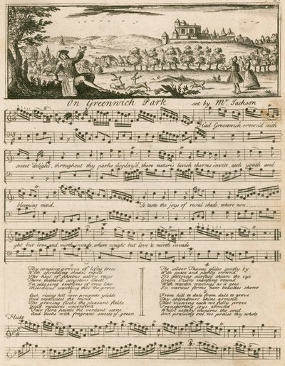 Partition musicale : Sur le Parc de Greenwich, composée par M. Jackson - English School