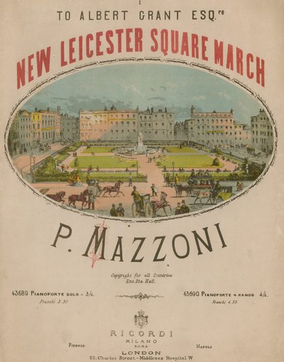 Partition musicale pour New Leicester Square March par P. Mazzoni - English School