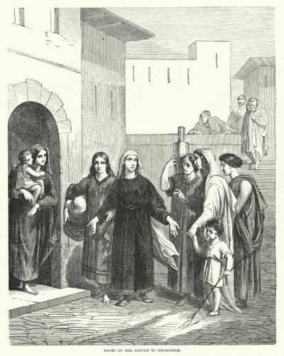 Naomi de retour à Bethléem (gravure) - English School