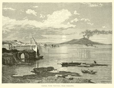 Naples, avec le Vésuve, depuis Posilippo - English School