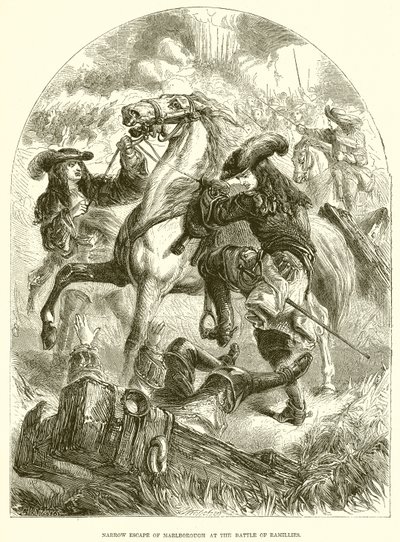 Évasion étroite de Marlborough à la bataille de Ramillies - English School