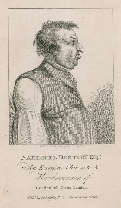 Nathaniel Bentley Esq, un personnage excentrique et quincaillier de Leadenhall Street, Londres - English School