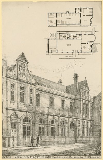 Hôpital National pour les Paralysés et Épileptiques : nouvelle aile à Powis Place, Bloomsbury - English School