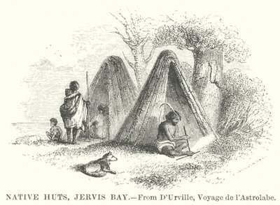 Native Huts, Jervis Bay (gravure) - English School