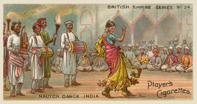 Danse Nautch, Inde (chromolithographie) - English School