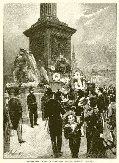 Jour de Nelson : Scène à Trafalgar Square, Londres - English School