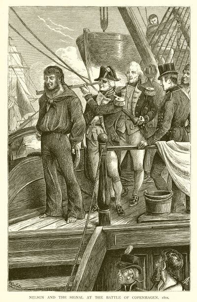 Nelson et le signal à la bataille de Copenhague, 1801 - English School