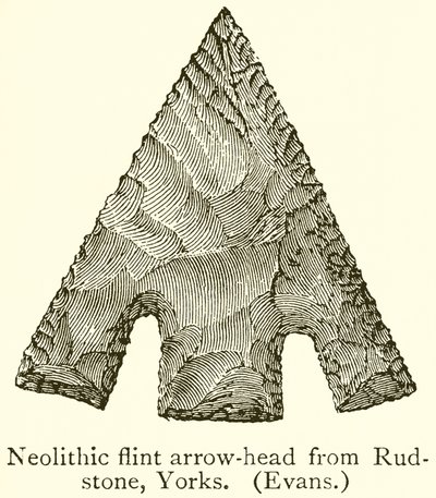 Pointe de flèche en silex néolithique de Rudstone, Yorks. (Evans) - English School
