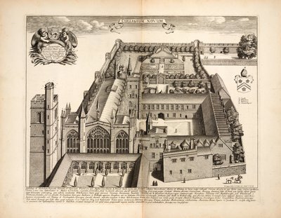 New College, planche 19 de Oxonia Illustrata par David Loggon, Oxford 1675 - English School