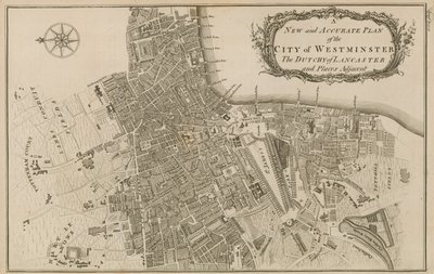 Nouveau et précis plan de la ville de Westminster, du duché de Lancaster et des lieux adjacents - English School