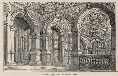 Nouveau bâtiment du Constitutional Club à Northumberland Avenue : Grand escalier et hall supérieur - English School