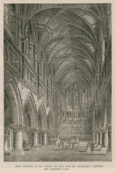 Nouvelle église de Saint-Pierre sur le site des jardins de Vauxhall - English School