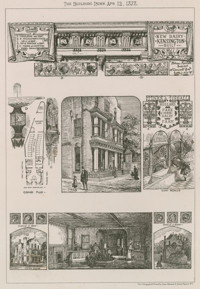 Nouvelle laiterie, Kensington, construite en 1777 - English School