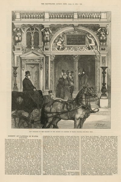 Nouvelle entrée de la galerie de la Société des peintres en aquarelle - English School