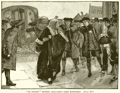 Émeutiers anti-catholiques attaquant Lord Mansfield - English School