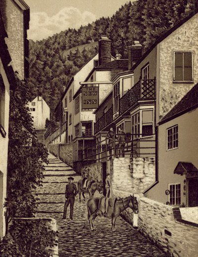 North Devon : Clovelly, rue principale - English School