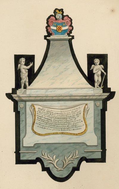 Cimetière de Norwood; tombe de Francis Merick de Norcut, décédé en 1702 - English School