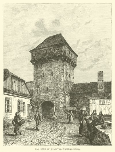 Vieille porte de Kolosvar, Transylvanie - English School
