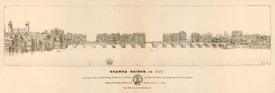 Ancien pont de Londres, 1627 - English School