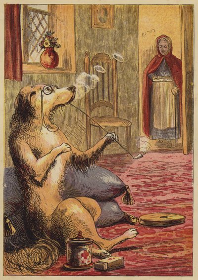 La Mère Hubbard (gravure en couleur) - English School