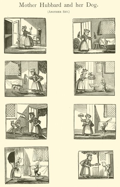 Vieille Mère Hubbard et son chien - English School