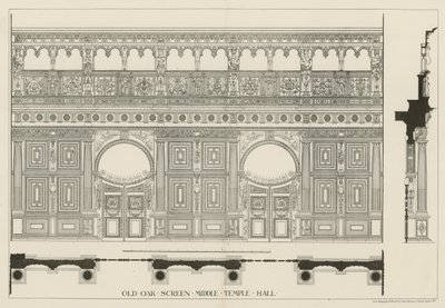 Ancien écran en chêne - English School