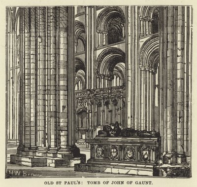 Ancienne cathédrale de St Paul, tombeau de Jean de Gand - English School