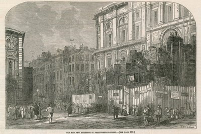 Anciens et nouveaux bâtiments dans Threadneedle Street, Londres - English School