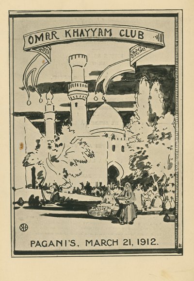 Dîner du Club Omar Khayyam, 21 mars 1912, au restaurant Paganis - English School