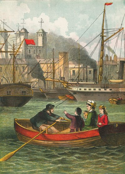 Sur la Tamise près de la Tour de Londres - English School