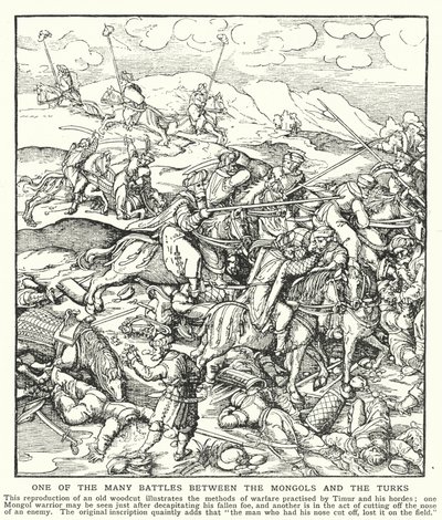 Une des nombreuses batailles entre les Mongols et les Turcs - English School