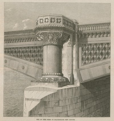 Un des piliers du nouveau pont de Blackfriars - English School