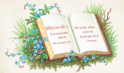 Livre ouvert, Carte de Noël - English School