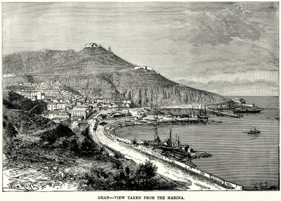 Oran - Vue prise depuis la Marina (gravure) - English School