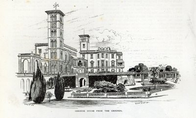 Osborne House depuis les jardins, de 