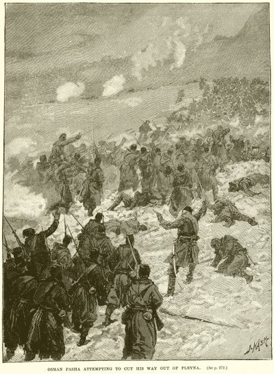 Osman Pacha tentant de se frayer un chemin hors de Plevna - English School