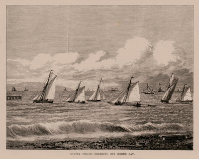 Dragage des huîtres au large de Herne Bay (gravure) - English School