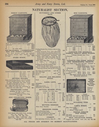 Page du catalogue des magasins Army and Navy - English School