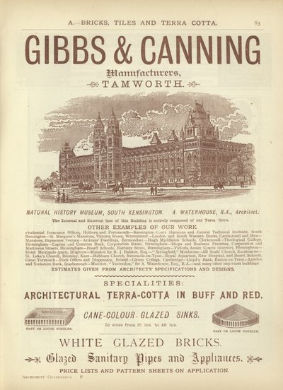 Page du Compendium des architectes, géomètres et ingénieurs 1892 - English School
