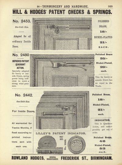 Page du Compendium des architectes, géomètres et ingénieurs 1892 - English School