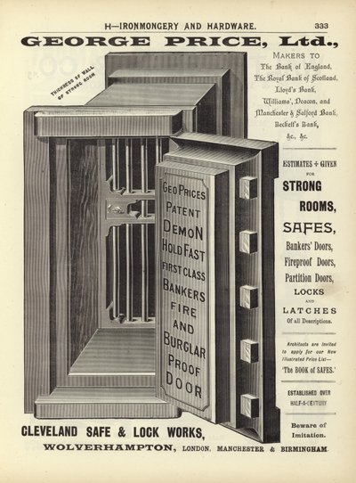 Page du Compendium des architectes, géomètres et ingénieurs 1892 - English School