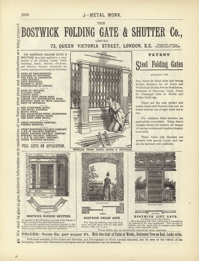 Page du Compendium des architectes, géomètres et ingénieurs 1892 - English School