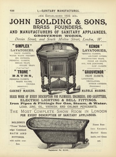 Page du Compendium des architectes, géomètres et ingénieurs 1892 - English School