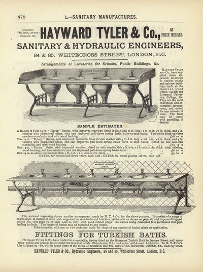 Page du Compendium des architectes, géomètres et ingénieurs 1892 - English School