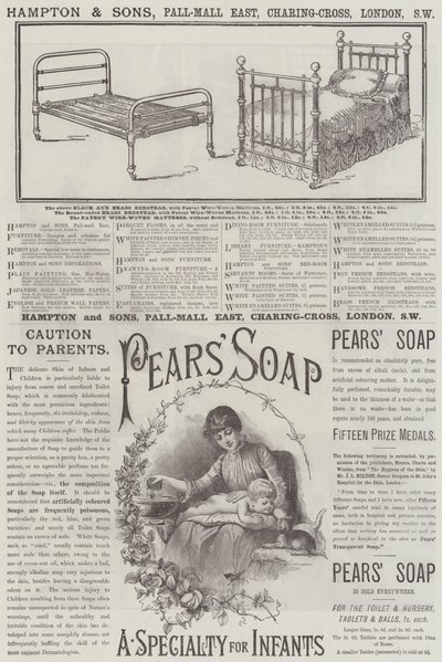 Page de publicités (gravure) - English School