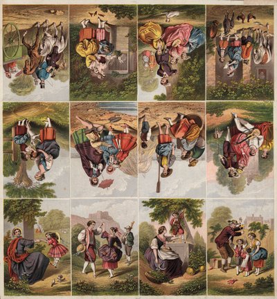Page de découpes imprimées victoriennes - English School