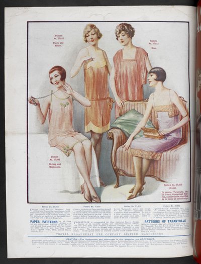 Patrons de papier pour chemise, culotte, cami-culotte et tarentule, Modes pour tous, octobre - English School