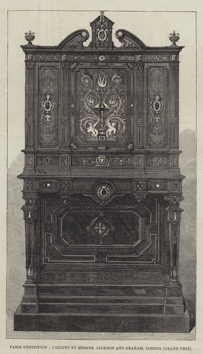 Exposition de Paris, cabinet par Messieurs Jackson et Graham, Londres, Grand Prix (gravure) - English School
