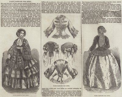 Modes parisiennes pour avril (gravure) - English School