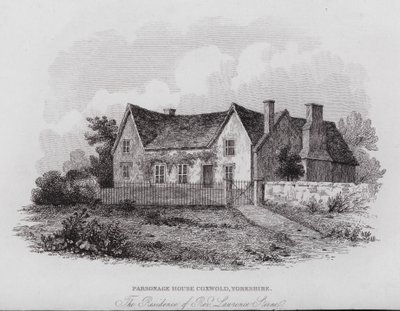 Maison du presbytère, Coxwold, Yorkshire, résidence du révérend Laurence Sterne (gravure) - English School